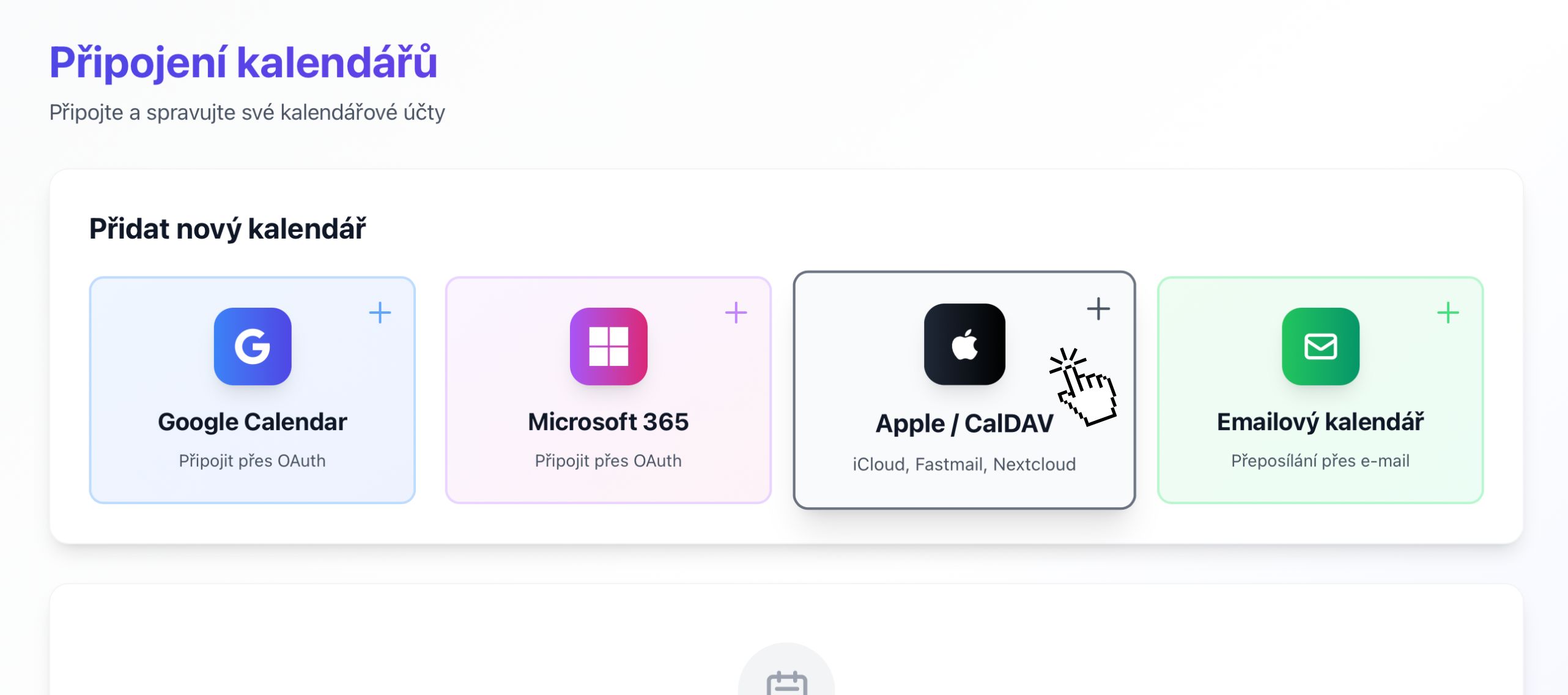 Calendar providers with Apple iCloud option