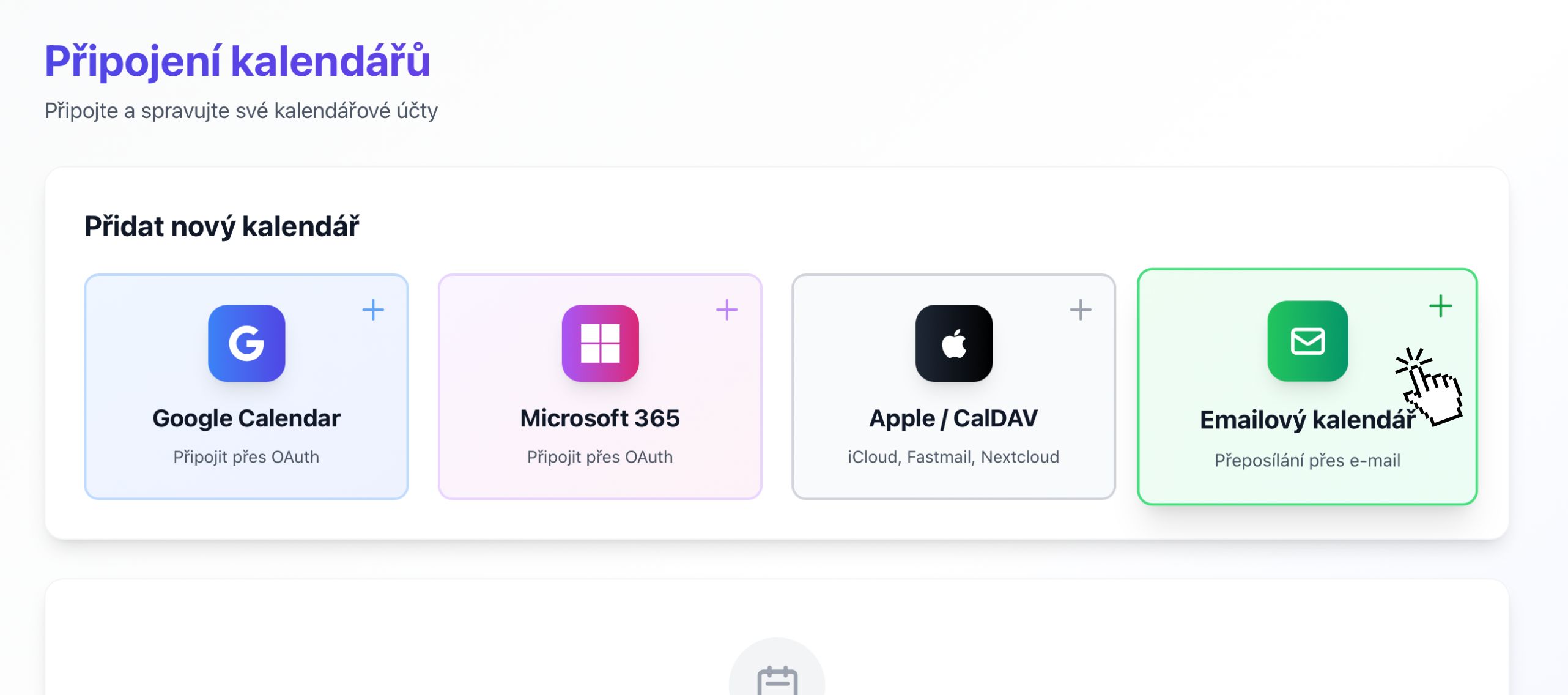 Calendar providers with Email Calendar option